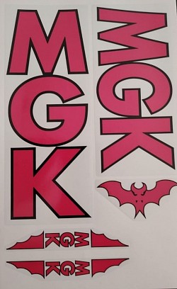Red MGK bats stickers