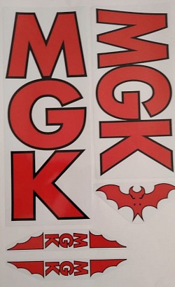 Light red MGK bats stickers